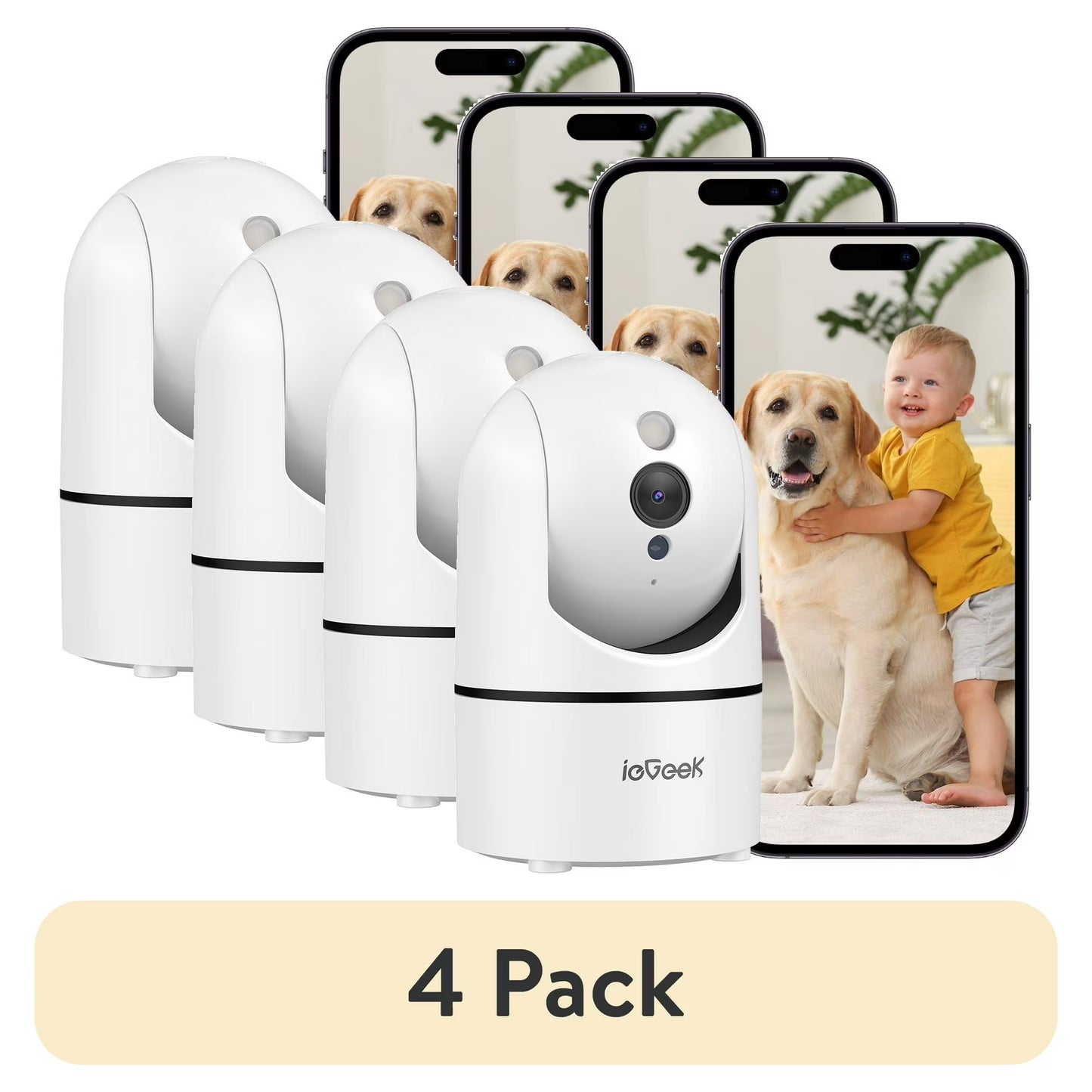 ieGeek WiFi Indoor Security Camera,851 - 4Pack