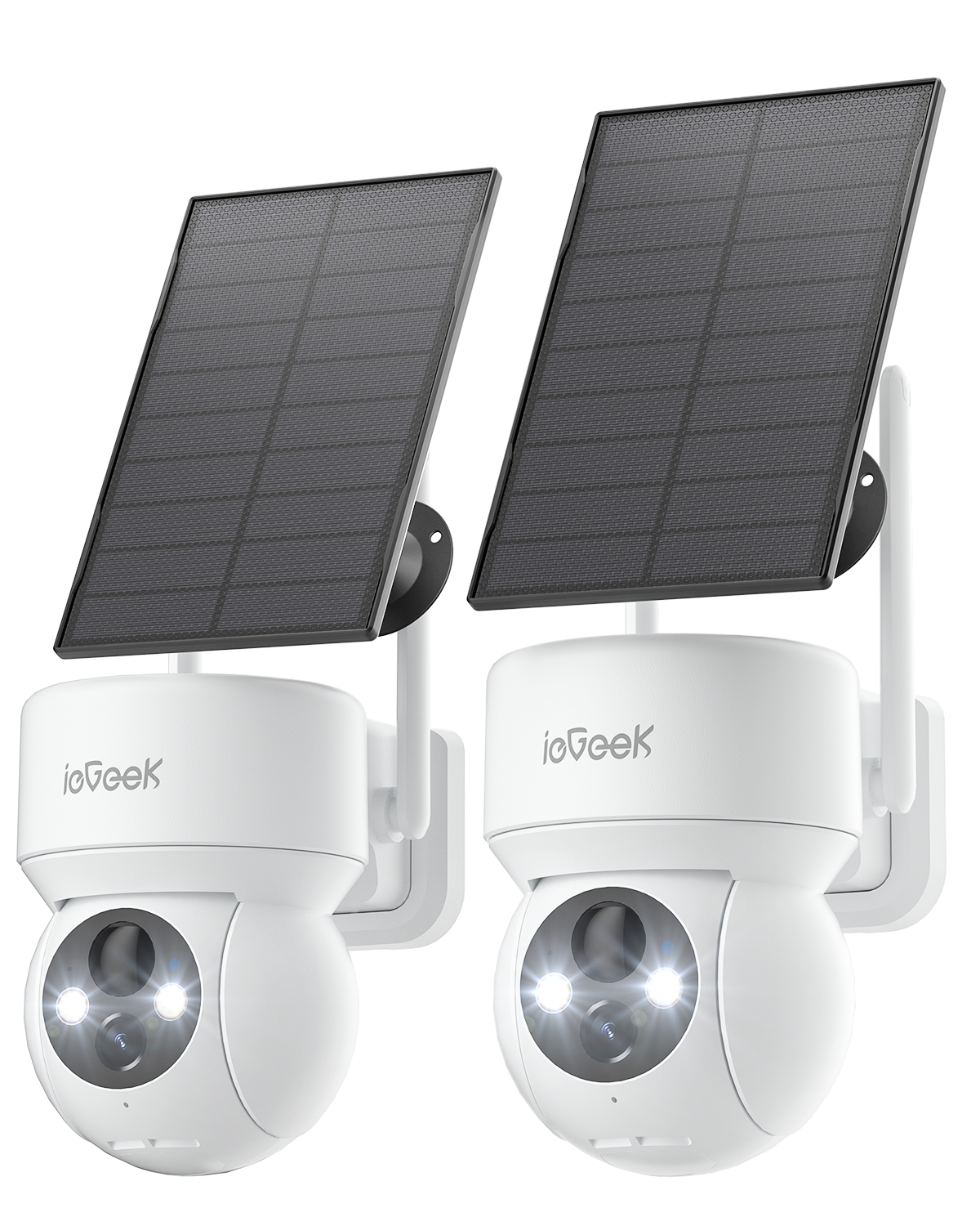ieGeek Solar Security Cameras Wireless Outdoor, 2K, 2Pack, White DQ201