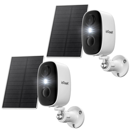 ieGeek Solar Outdoor Security Camera White F1 2Pack