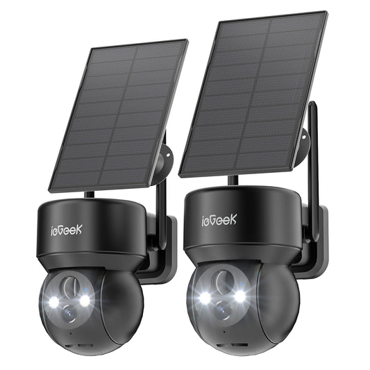 ieGeek Solar Security Cameras Wireless Outdoor, 2K, 2Pack, Black DQ201