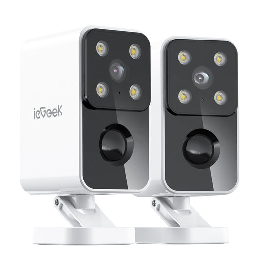 ieGeek 2K 180° Pan Wireless Outdoor Security Camera, Color Night Vision, Smart AI Detection 2Pack